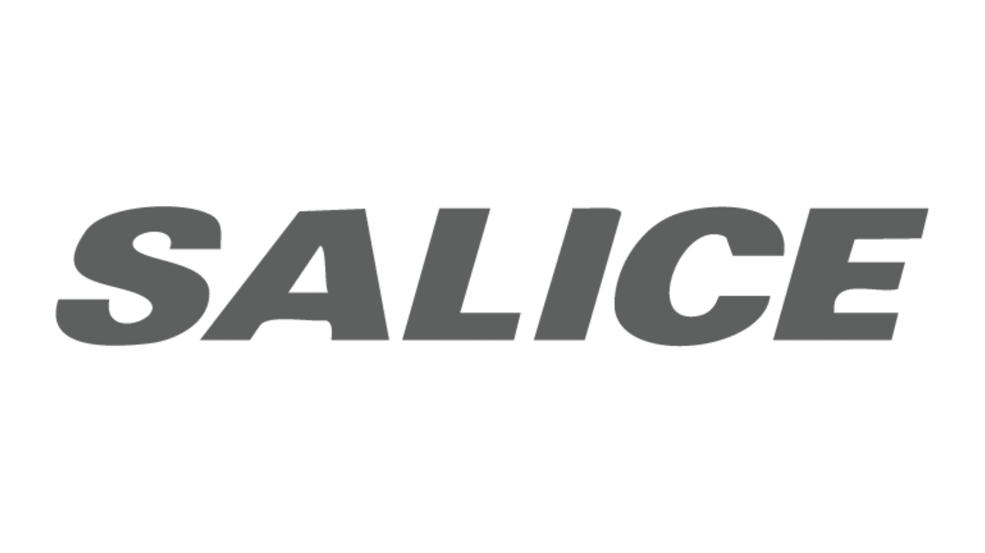 The word "SALICE" is displayed in bold, dark gray, italicized capital letters on a transparent background.