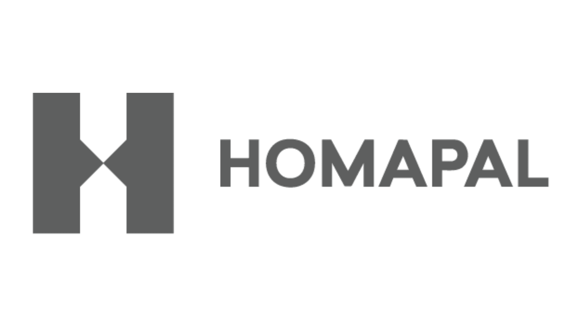 Homapal logo featuring a bold, geometric “H” symbol on the left and the word “HOMAPAL” in uppercase letters on the right.