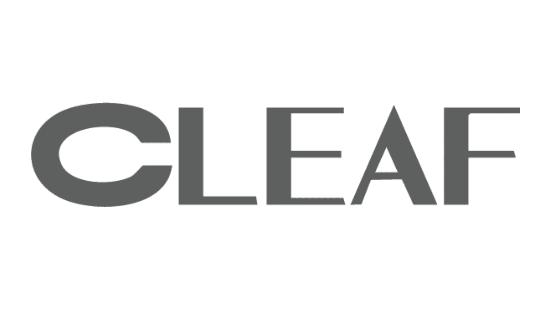 The image displays the word "CLEAF" in bold, uppercase, sans-serif letters in a dark gray color on a transparent background.
