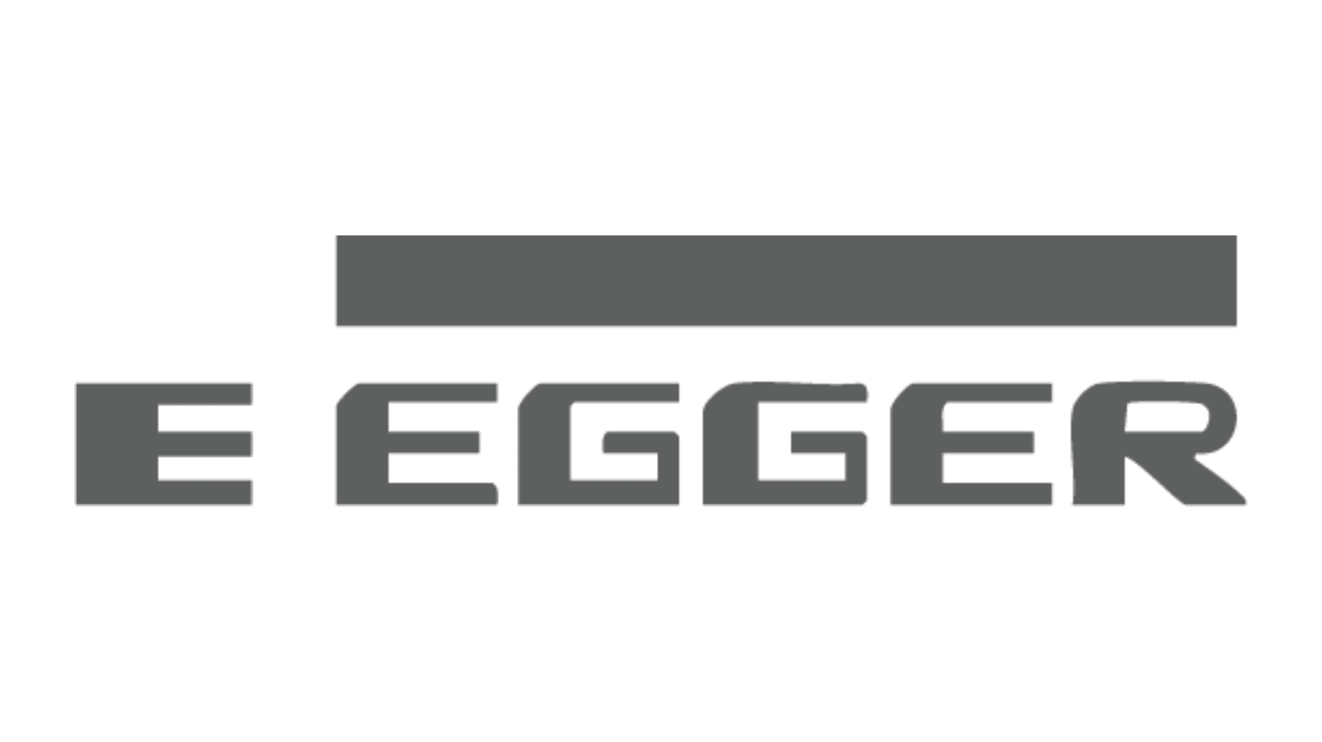 The image shows the EGGER logo with "EGGER" written in bold, uppercase letters and a thick horizontal bar above the text.