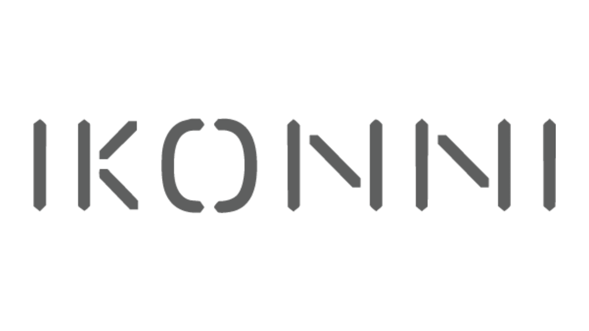 The image displays the word "IKONNI" in a modern, sans-serif font with evenly spaced, dark gray letters on a transparent background.