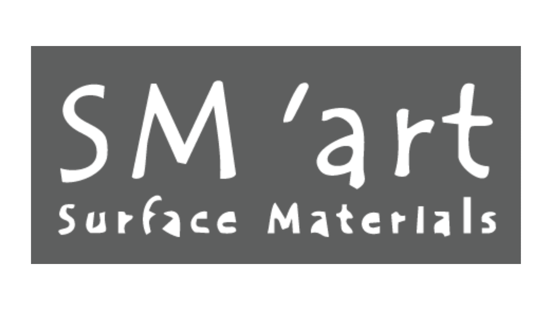 Logo with the text "SM'art Surface Materials" in a stylized font, with "SM'art" large on top and "Surface Materials" smaller below.